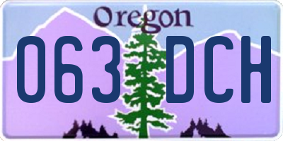OR license plate 063DCH