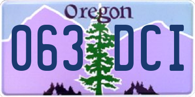 OR license plate 063DCI