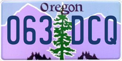 OR license plate 063DCQ