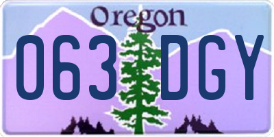 OR license plate 063DGY