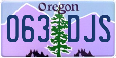 OR license plate 063DJS