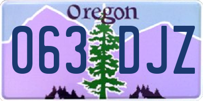OR license plate 063DJZ