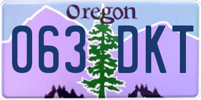OR license plate 063DKT