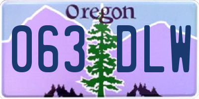 OR license plate 063DLW