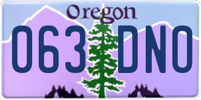 OR license plate 063DNO
