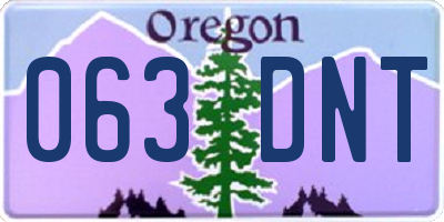 OR license plate 063DNT