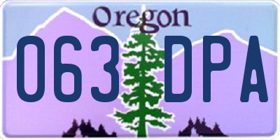 OR license plate 063DPA