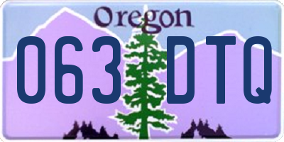 OR license plate 063DTQ