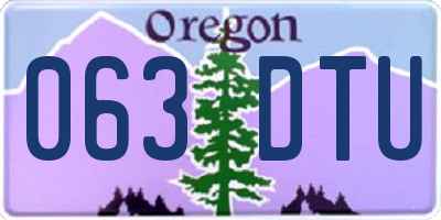 OR license plate 063DTU