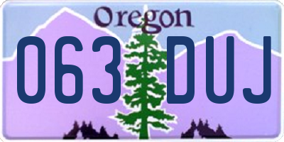 OR license plate 063DUJ