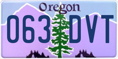 OR license plate 063DVT
