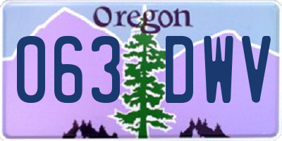 OR license plate 063DWV