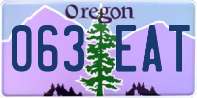 OR license plate 063EAT