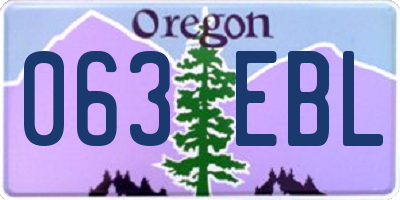 OR license plate 063EBL