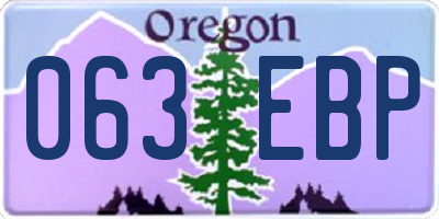 OR license plate 063EBP