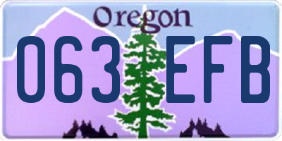 OR license plate 063EFB