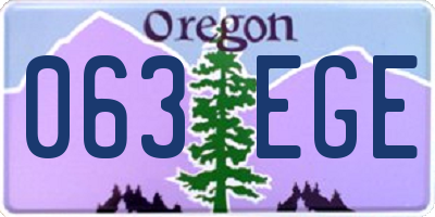 OR license plate 063EGE