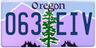OR license plate 063EIV
