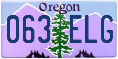 OR license plate 063ELG