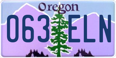 OR license plate 063ELN