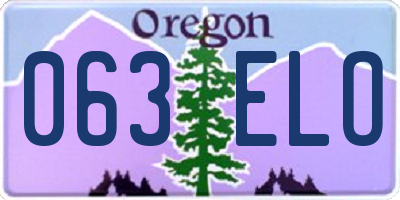 OR license plate 063ELO