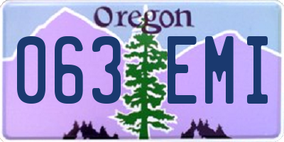 OR license plate 063EMI