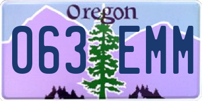 OR license plate 063EMM