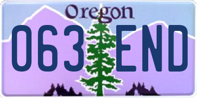 OR license plate 063END
