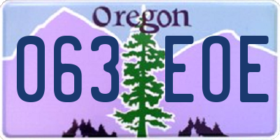 OR license plate 063EOE
