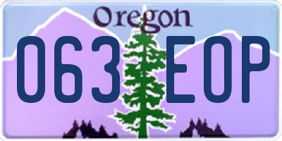 OR license plate 063EOP