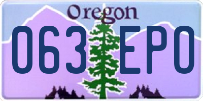 OR license plate 063EPO