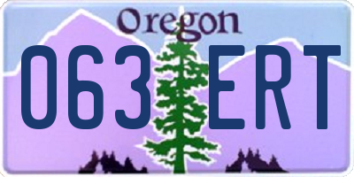 OR license plate 063ERT