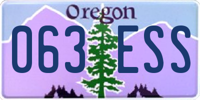 OR license plate 063ESS