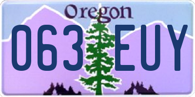 OR license plate 063EUY