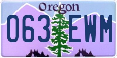OR license plate 063EWM
