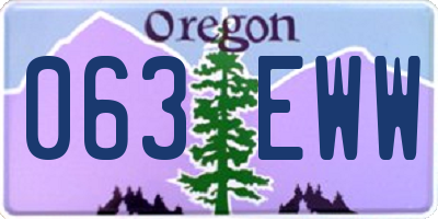 OR license plate 063EWW