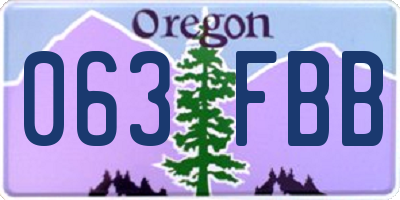 OR license plate 063FBB