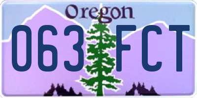 OR license plate 063FCT