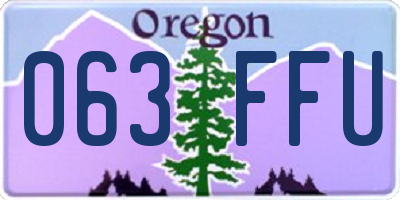 OR license plate 063FFU