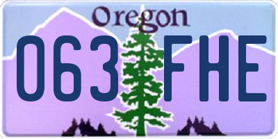 OR license plate 063FHE