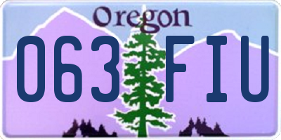 OR license plate 063FIU