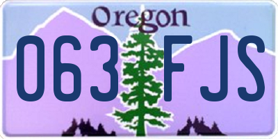 OR license plate 063FJS