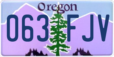 OR license plate 063FJV