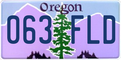 OR license plate 063FLD