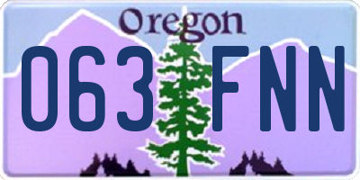OR license plate 063FNN