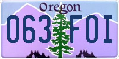 OR license plate 063FOI