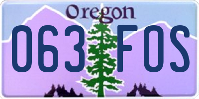 OR license plate 063FOS