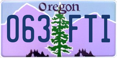 OR license plate 063FTI