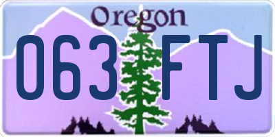OR license plate 063FTJ