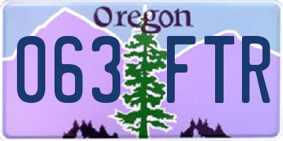 OR license plate 063FTR